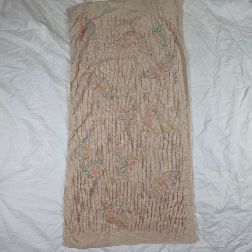 Vintage 70's The Design Works Of Bedford Stuyvesant For Martex Towel Butterfly